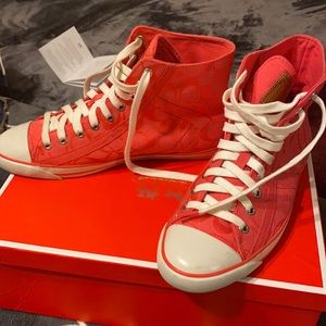 Coach pink and white sneakers